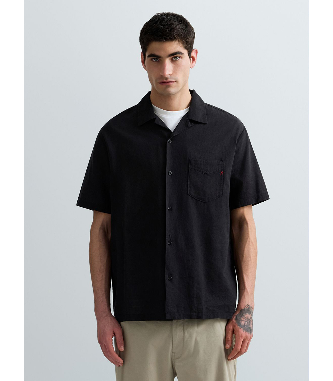 リネンコットンリラックスフィットシャツ